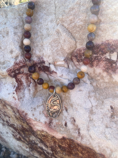 Gugaa - Goanna, sterling silver and Mookaite necklace