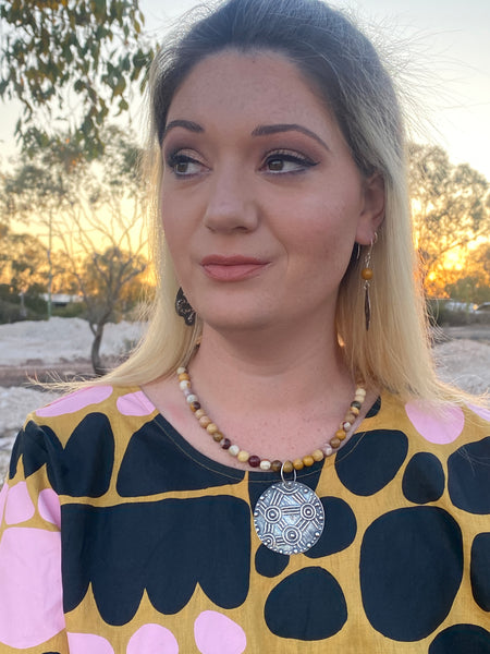 Dabbaamalang, Gathering Sterling Silver Necklace with Mookaite