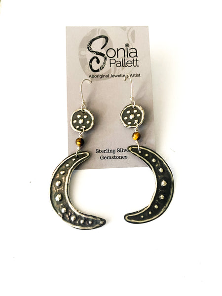 Miima, Barganbargan - Stars and Moon Sterling Silver Earrings