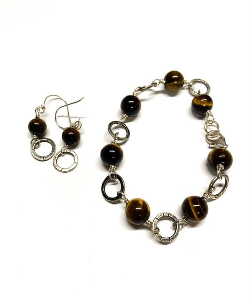 Tigers Eye Sterling Silver Earrings