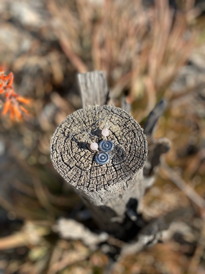 Rose Quartz Waterhole Sterling Silver Earrings