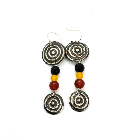 Bula Ngulburnan, yuriyawi “Two Waterholes” Agate Earrings