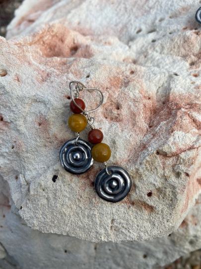 Mookaite Waterhole Sterling Silver Earrings