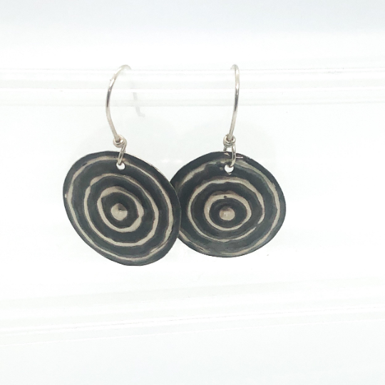 Ngulburnan, yuriyawi “Waterhole” Sterling Silver Earrrings
