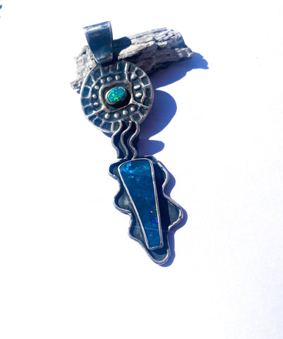 Connections - Yuwaalaraay Country Opal Doublets, sterling silver