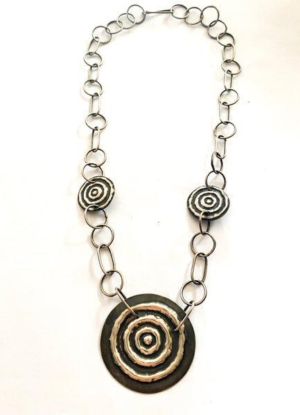 Sterling silver handcrafted Waterhole” Ngulburnan, yuriyawi