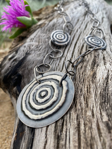 Sterling silver handcrafted Waterhole” Ngulburnan, yuriyawi