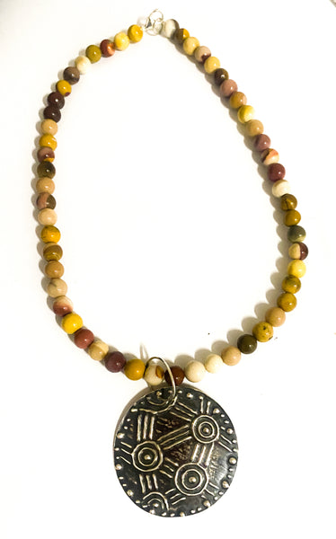 Dabbaamalang, Gathering Sterling Silver Necklace with Mookaite
