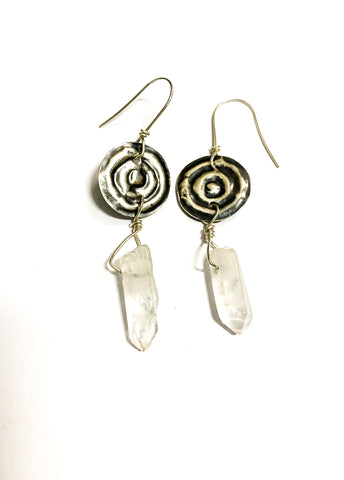 Waterhole - Ngulburnan, yuriyawi  clear Quartz crystal earrings