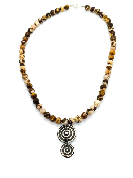 Waterhole Sterling Silver Agate Necklace Aboriginal Artist